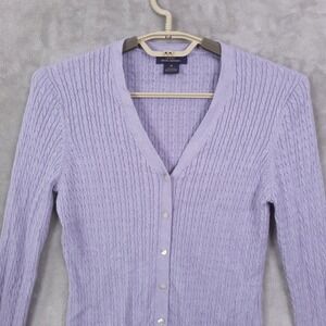 Brooks Brothers 346 Silk Cashmere Cardigan M Sweater Purple